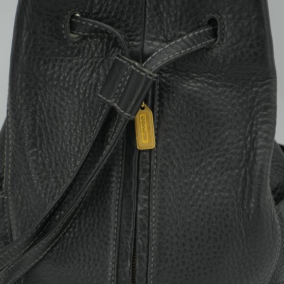 Coach Backpack Vintage Black Leather ITALY Bucket Bag 90s Sonoma Cinch Sling Pur - Picture 11 of 16